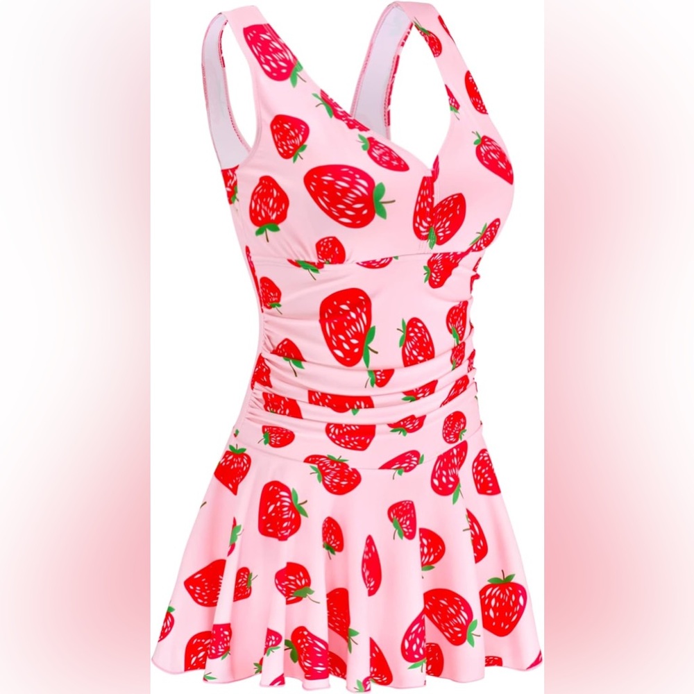 beautiful strawberry one-piece swimsuit